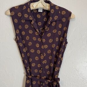 Vintage 90s Chic Floral Maxi Dress in Purple and Gold